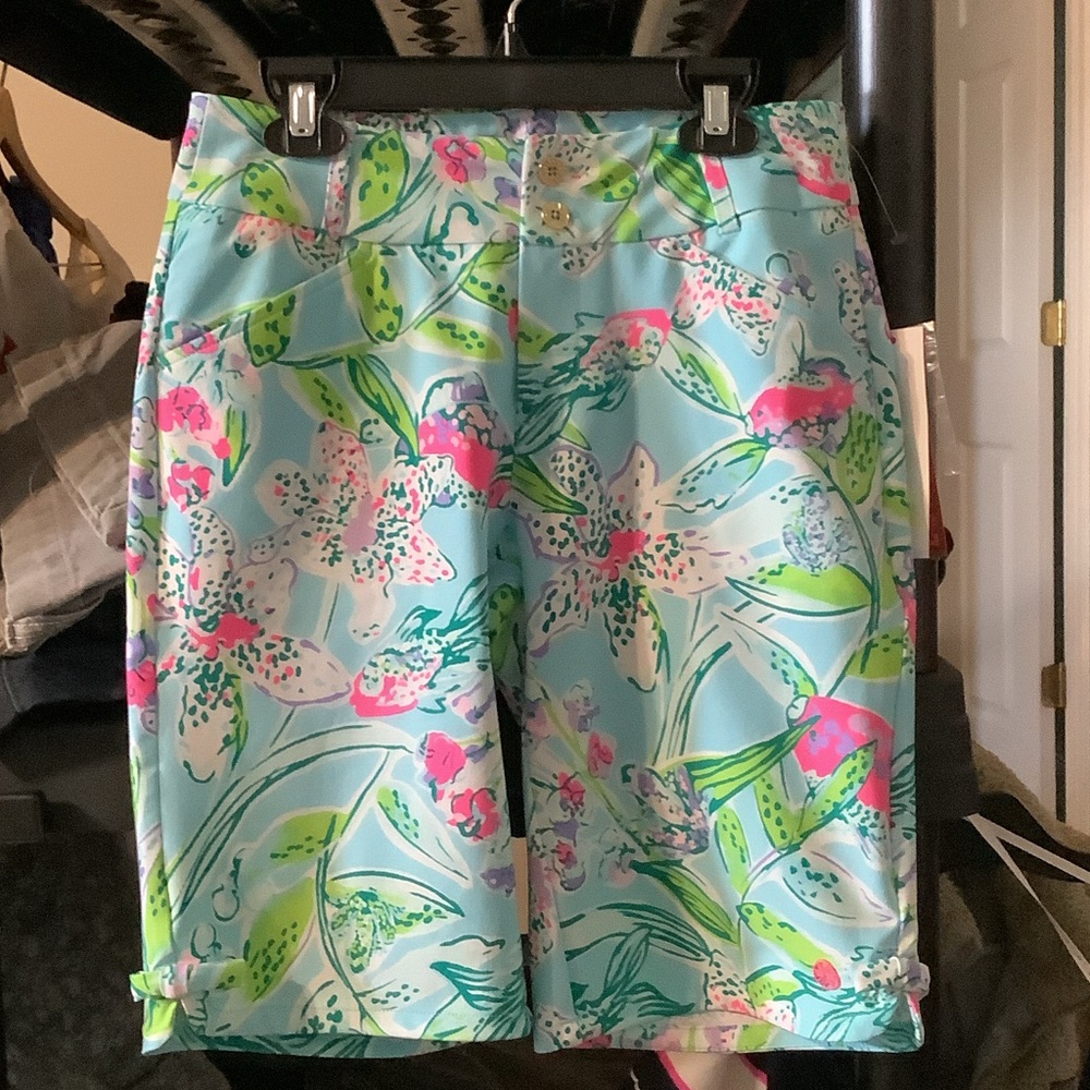Lilly Pulitzer Fairway Performance UPF 50+ Floral Stretch‎ Shorts Golf Preppy